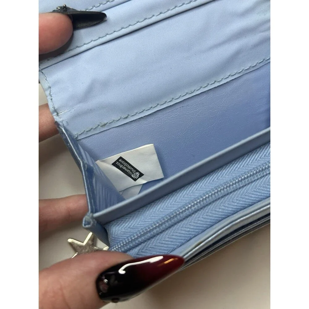 VTG 2001 Warner Bros Powerpuff Girls Bifold Wallet Zipper Blue Satin Y2K 00s